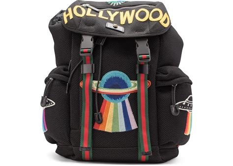 Gucci Mesh Embroidery Backpack Hollywood/UFO/Planet 